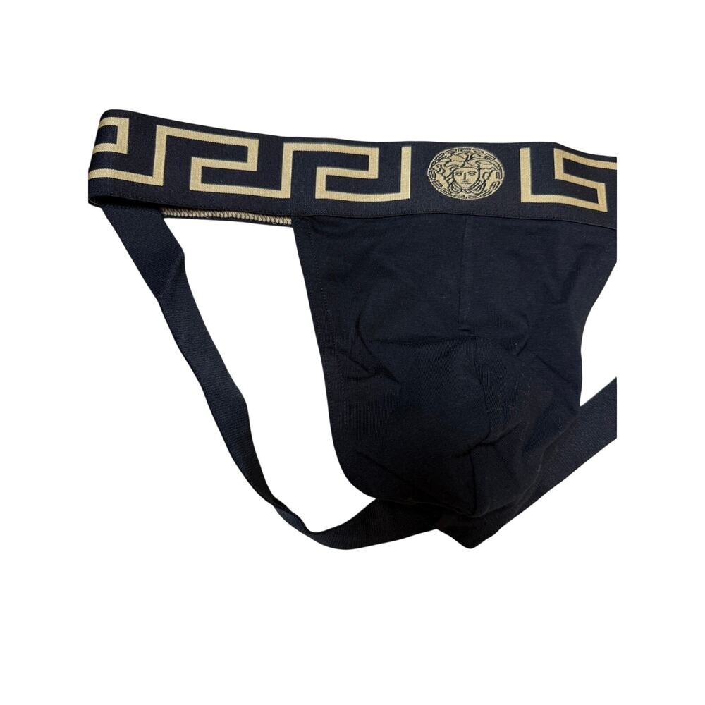 Versace Medusa Stretch Cotton Jock Strap in Black Size 6/L - Picture 4 of 11